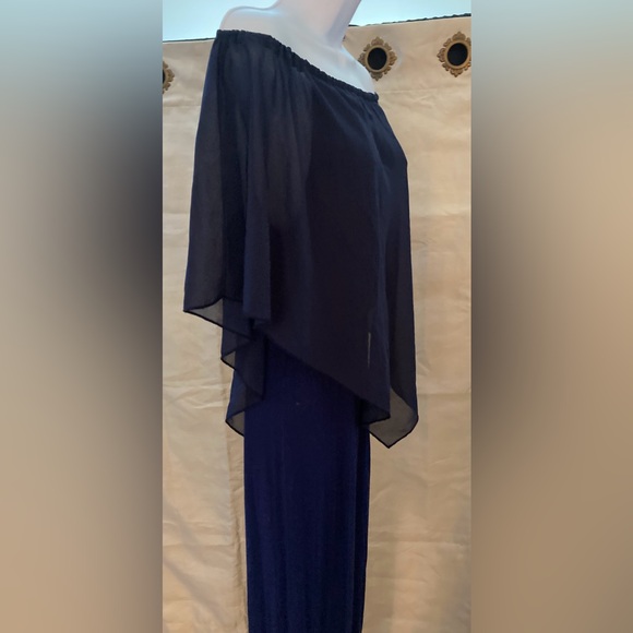Women’s Gabriella Rocha Jumpsuit Off Shoulder Dark Blue Size XS 31” Inseam - Picture 4 of 16